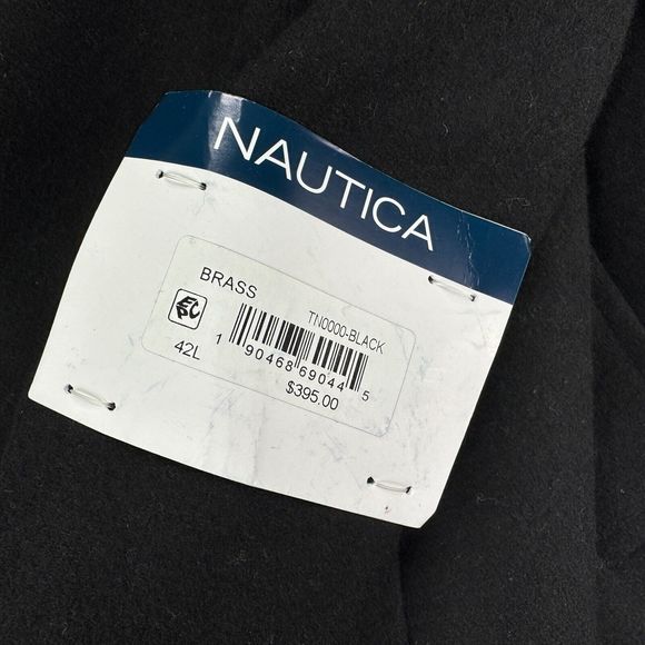 Nautica Mens Classic Fit Double-Breasted Wool Overcoat Black 42L - Picture 3 of 5